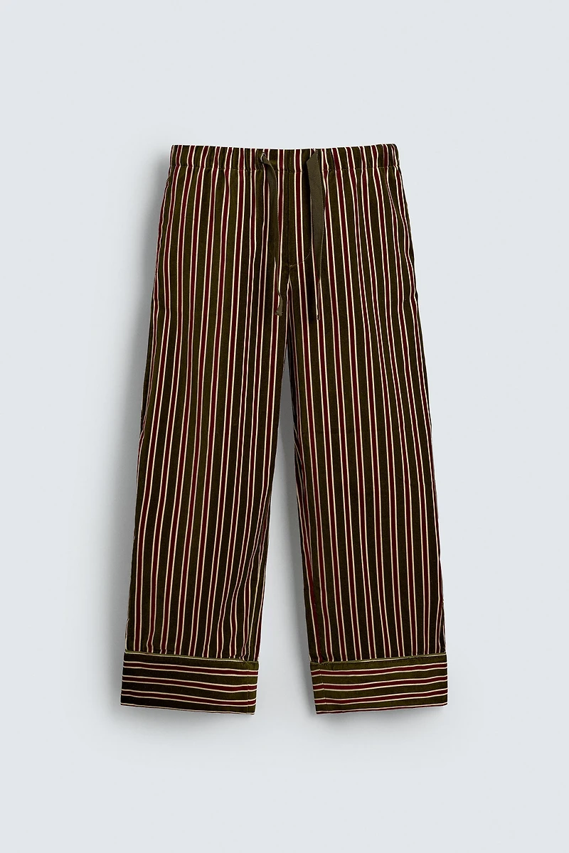 PANTALON À RAYURES CONTRASTÉES EN VELOURS ÉDITION LIMITÉE