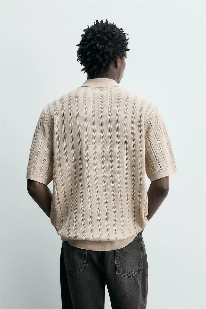 RIB KNIT POLO SHIRT
