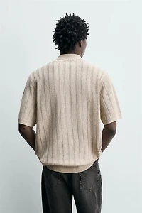 RIB KNIT POLO SHIRT