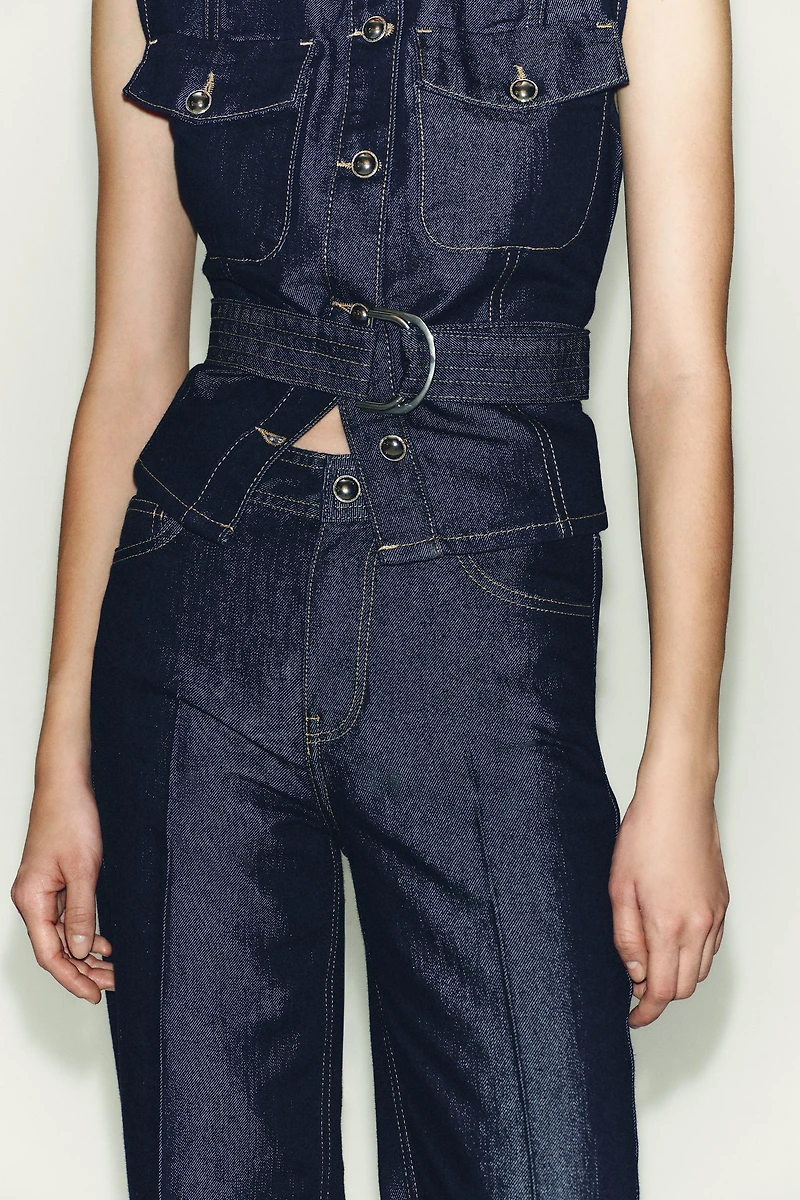 Z1975 STRAIGHT LEG MID-RISE CREASED JEANS