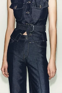 Z1975 STRAIGHT LEG MID-RISE CREASED JEANS