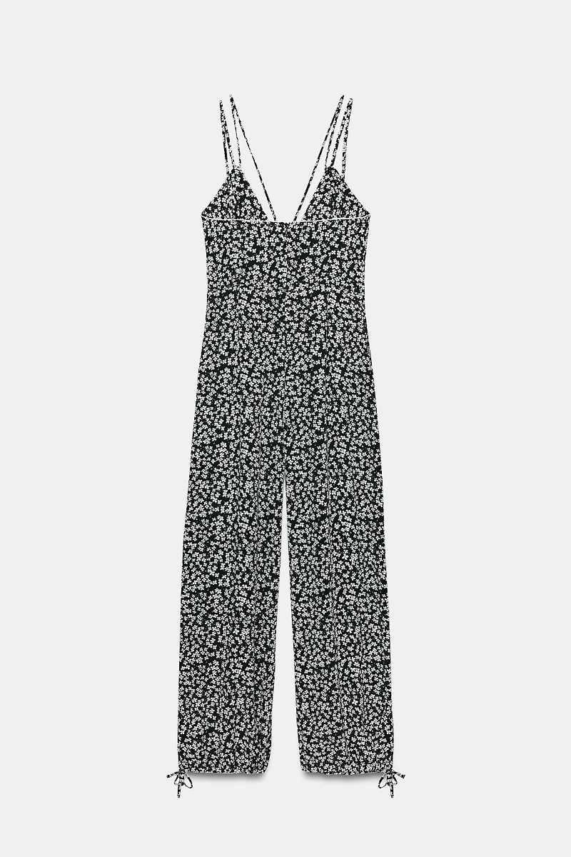 FLORAL PRINT STRAPPY JUMPSUIT