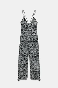 FLORAL PRINT STRAPPY JUMPSUIT