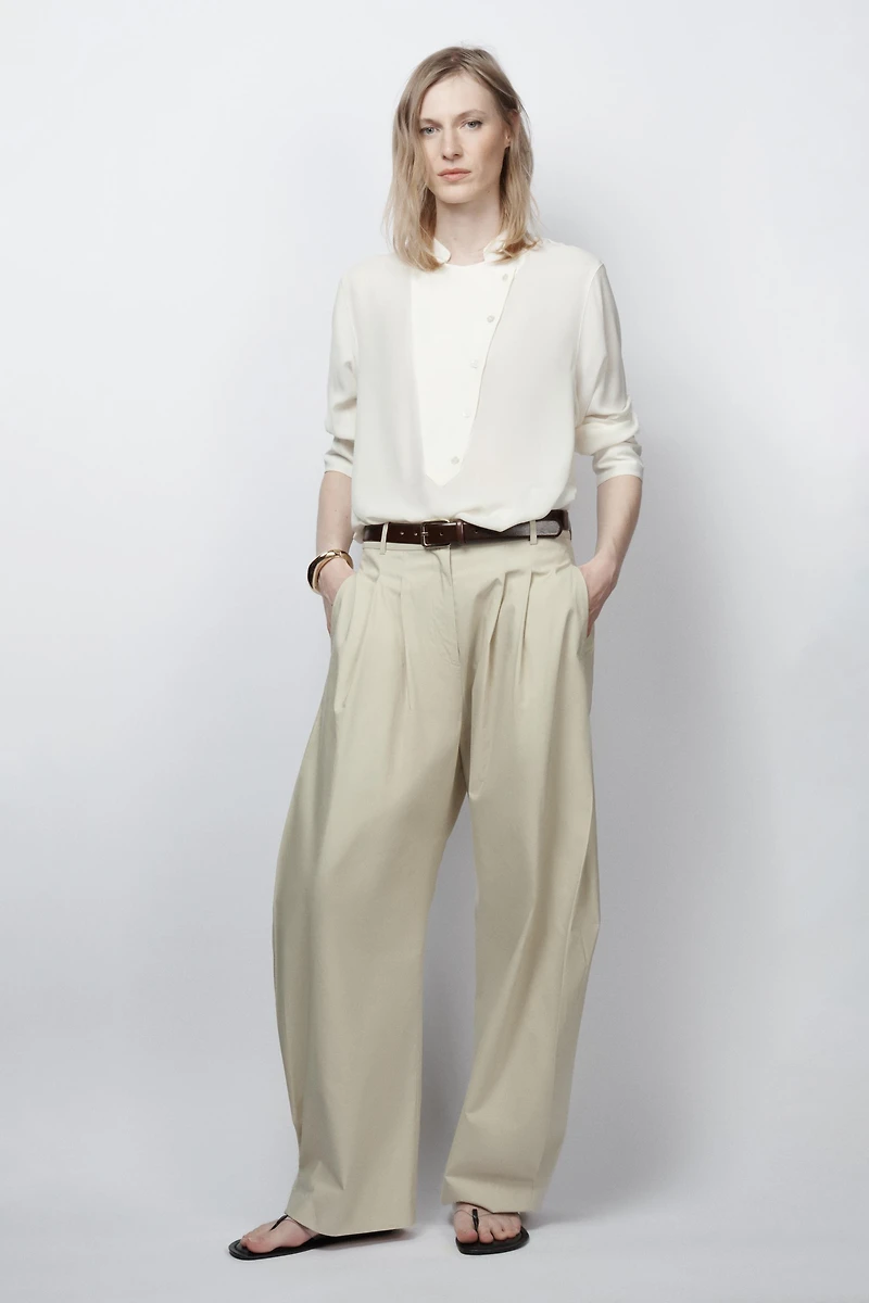 CHEMISE FLUIDE AVEC BAVETTE ZW COLLECTION