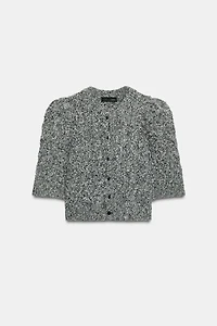 CARDIGAN WITH PUFF SLEEVES