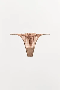 RUCHED ELASTIC THONG