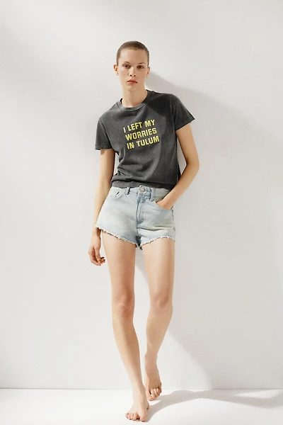 WASHED T-SHIRT WITH TEXT