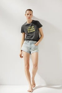 WASHED T-SHIRT WITH TEXT