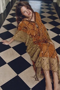 LIMITED EDITION VELVET SEQUIN BEADED COMBINATION DRESS