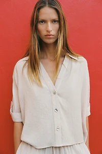 FLOWY SHORT SLEEVE SHIRT
