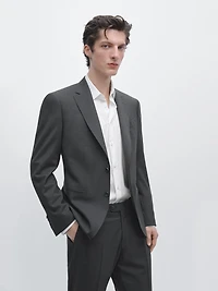 100% cool wool suit blazer