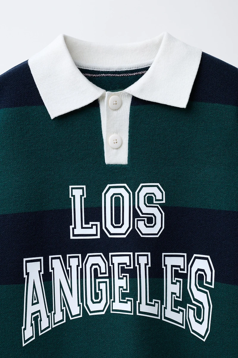 PULL POLO EN MAILLE VARSITY À RAYURES