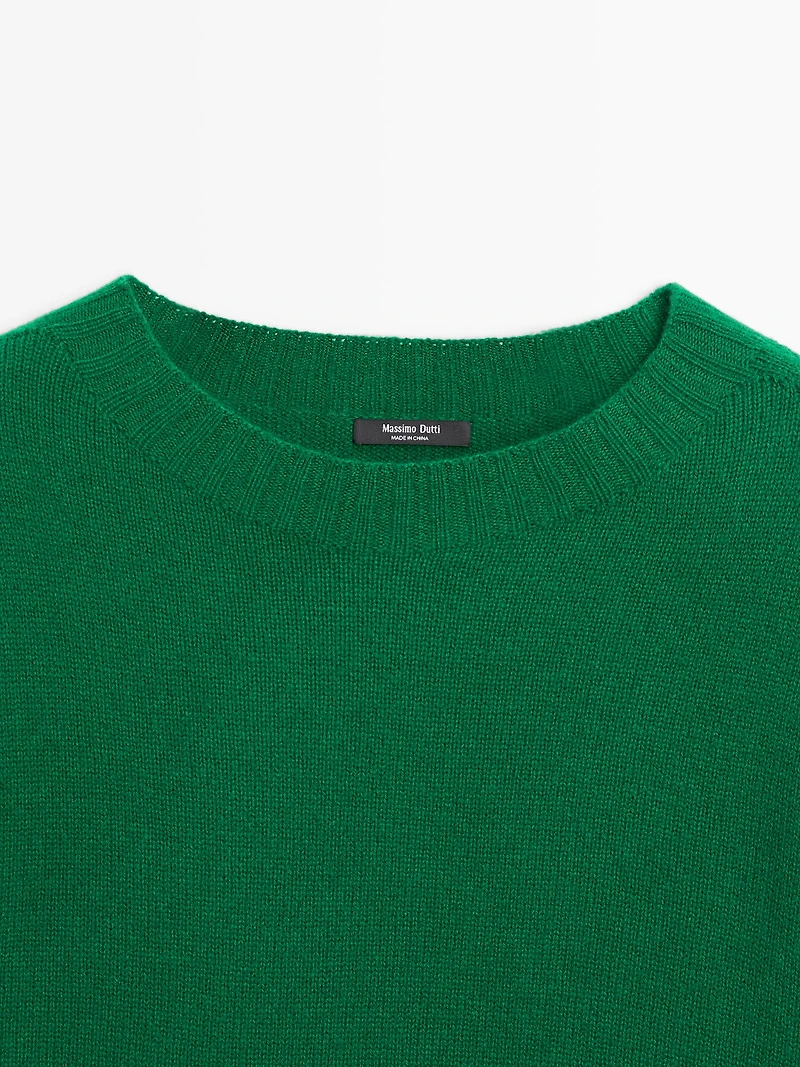 Pull col rond en laine mélangée
