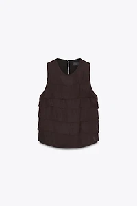 SATIN RUFFLED TOP