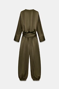 ZW COLLECTION SATIN EFFECT BLOOMER JUMPSUIT