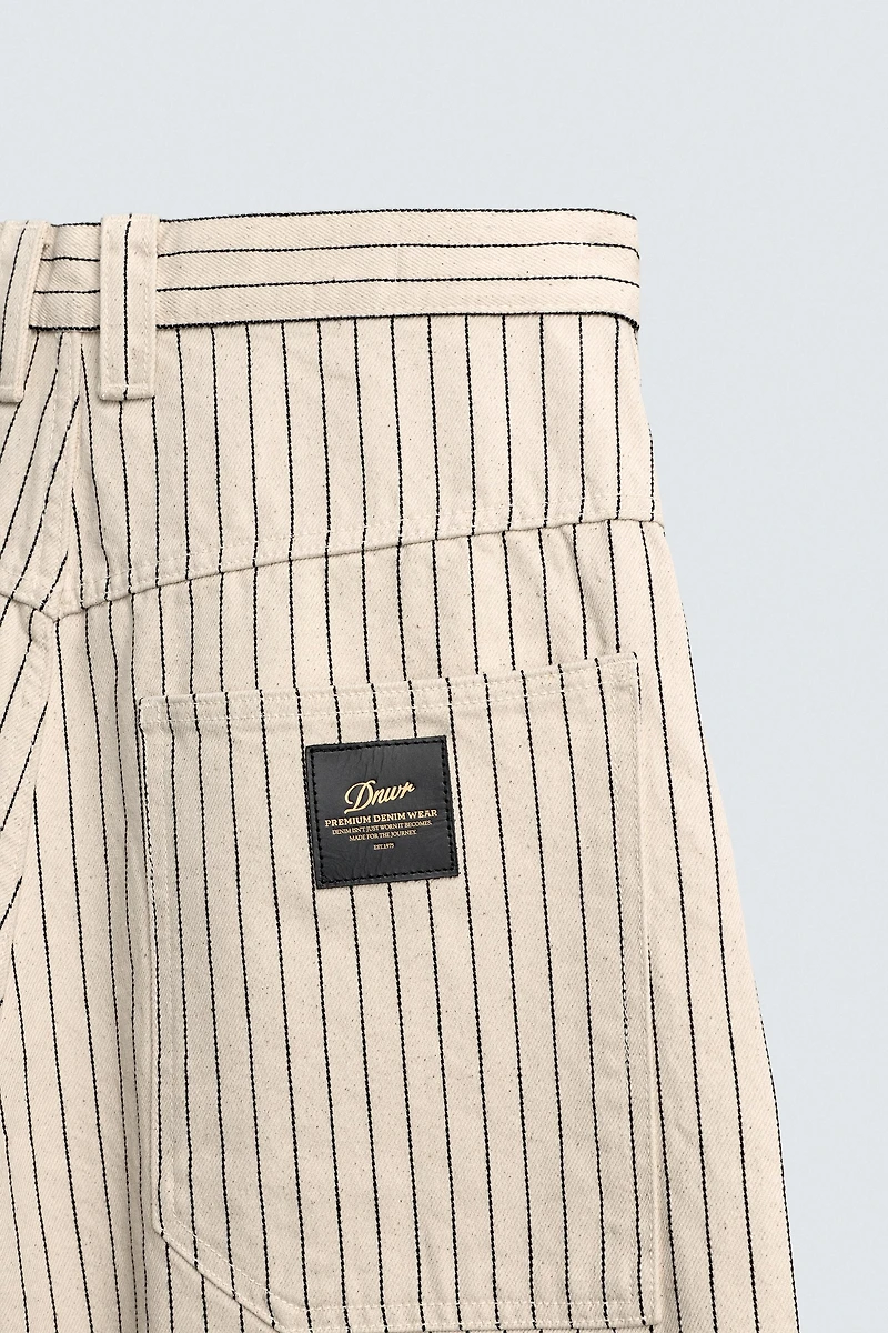 PINSTRIPE RELAXED FIT JORTS