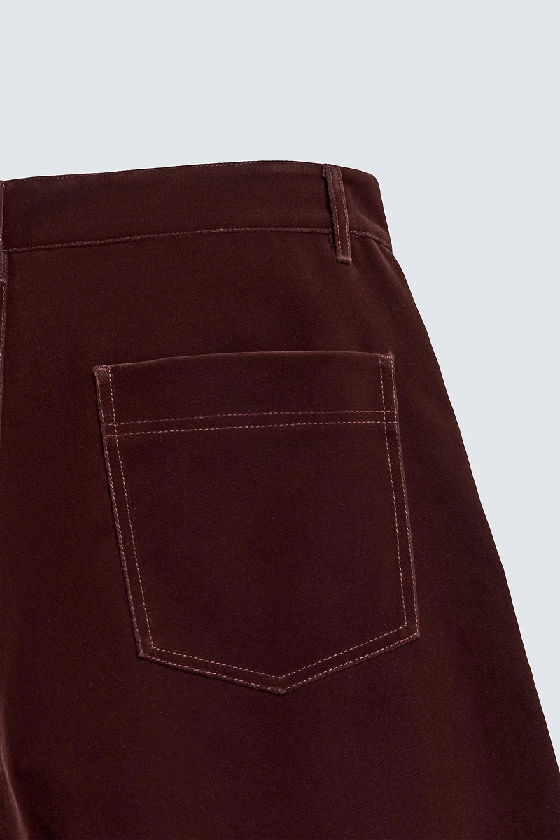FLOCKED WIDE FIT PANTS