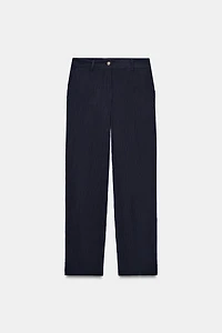 WRINKLED EFFECT STRAIGHT PANTS