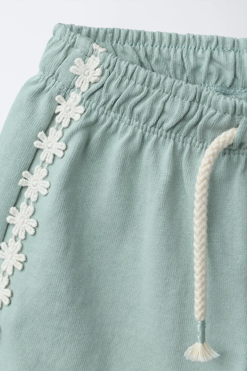 HEAVY WEIGHT FLORAL PLUSH SHORTS