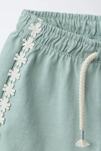 HEAVY WEIGHT FLORAL PLUSH SHORTS