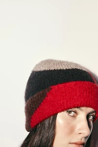 BONNET BEANIE EN MAILLE IMPRIMÉ