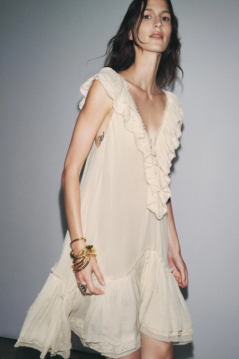 RUFFLED LACE DRESS ZW COLLECTION