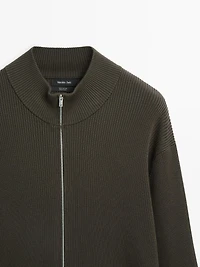 100% cotton zip cardigan