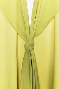 ROBE LONGUE NŒUD IMPRIMÉ