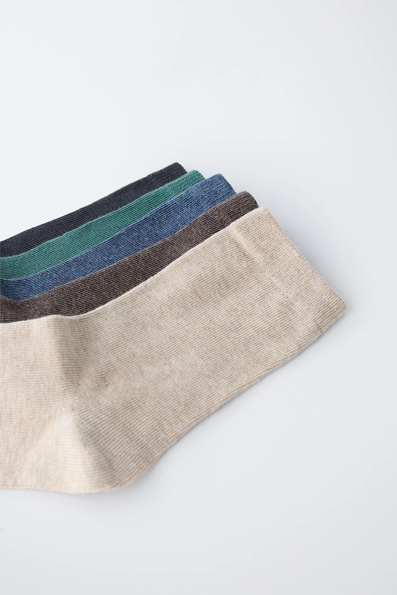 FIVE-PACK OF LONG PLAIN SOCKS
