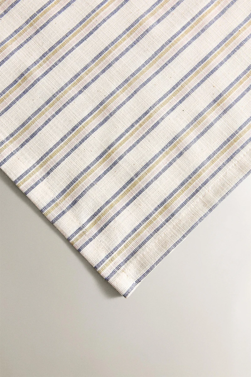 SET OF DYED THREAD STRIPED NAPKINS (PACK OF 2)