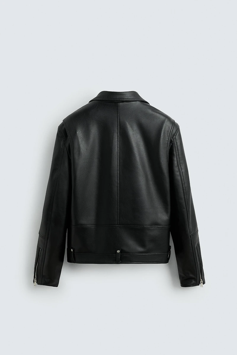 FAUX LEATHER BIKER JACKET