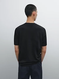 Short sleeve linen blend T-shirt