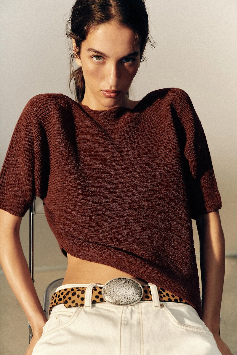 CEINTURE EN CUIR 100 % À IMPRIMÉ ANIMALIER