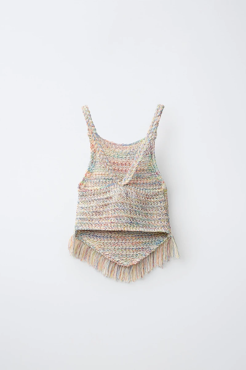 FRINGED KNIT TOP