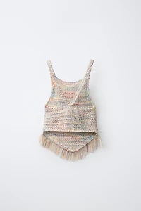 FRINGED KNIT TOP