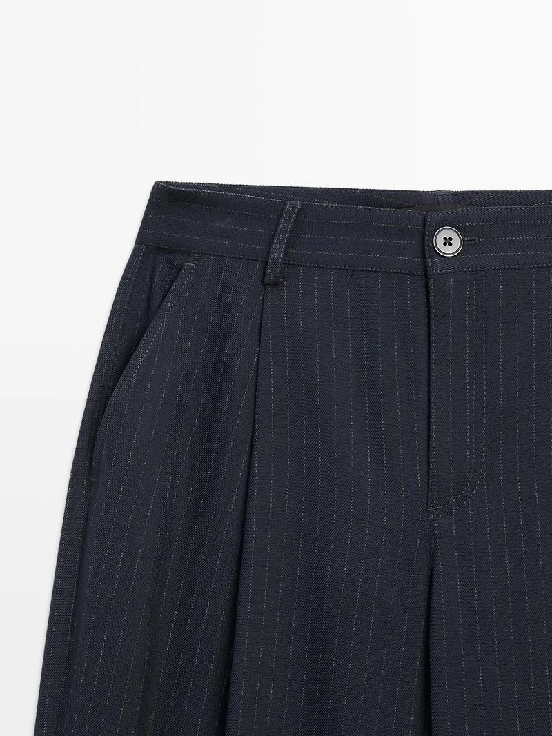Pantalon large mid-rise à rayures tennis