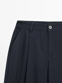 Pantalon large mid-rise à rayures tennis