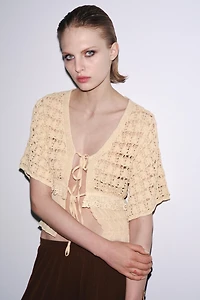 COMBINATION KNIT CARDIGAN
