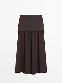 Jupe midi fluide combinée