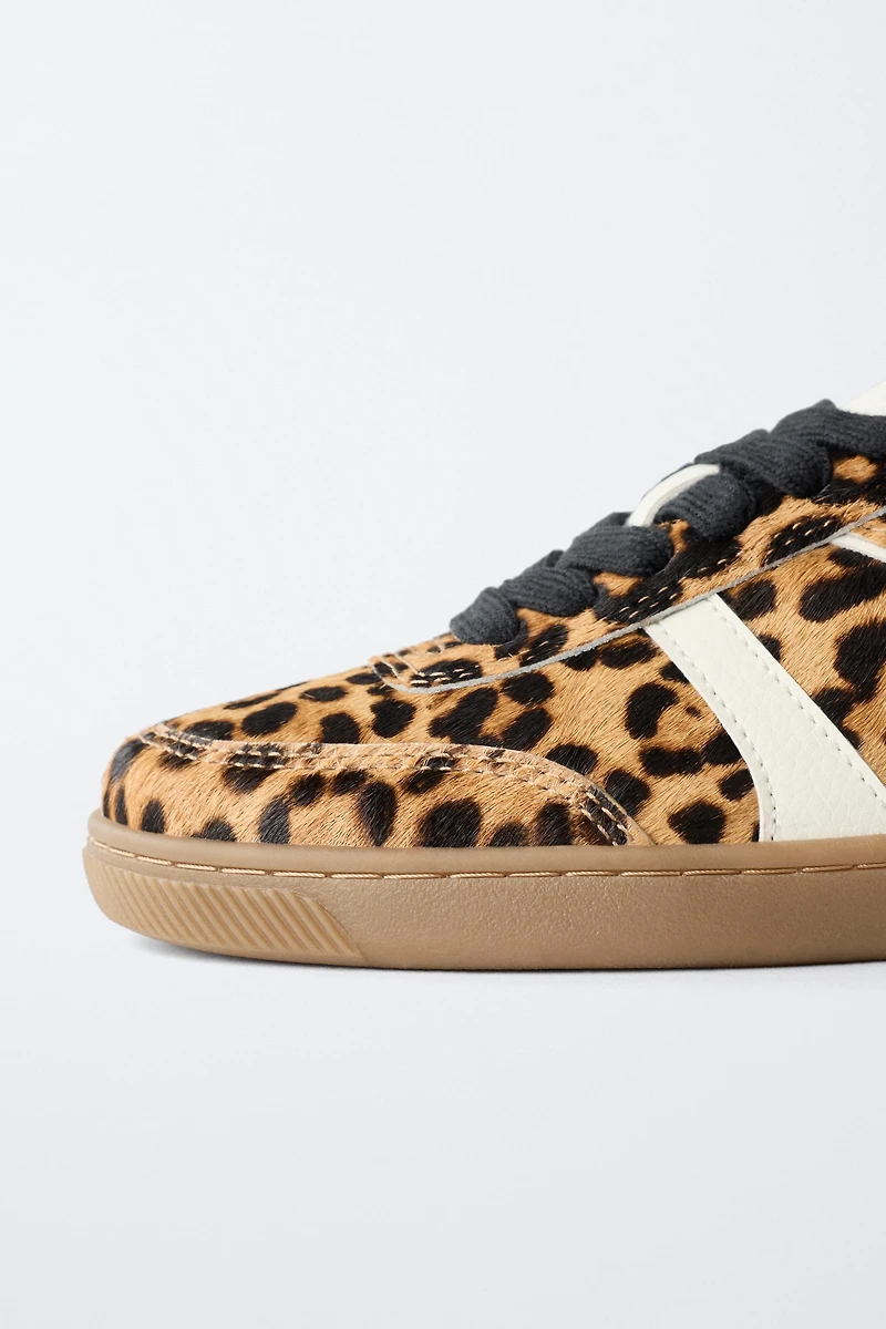 LEOPARD PRINT LEATHER SNEAKERS