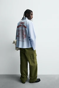 STRIPED GRAPHIC PRINT SHIRT