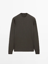 Pull tressé en coton mélangé