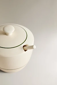 STONEWARE COFFEE SHOP SUGAR BOWL