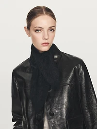 100% cashmere knit tie with bow