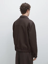Wool bomber jacket with zip