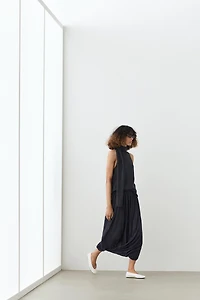 Jupe boule drapée look complet