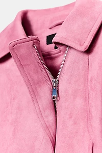 BLOUSON EFFET DAIM AVEC CEINTURE