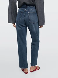 Mid-rise straight-leg jeans