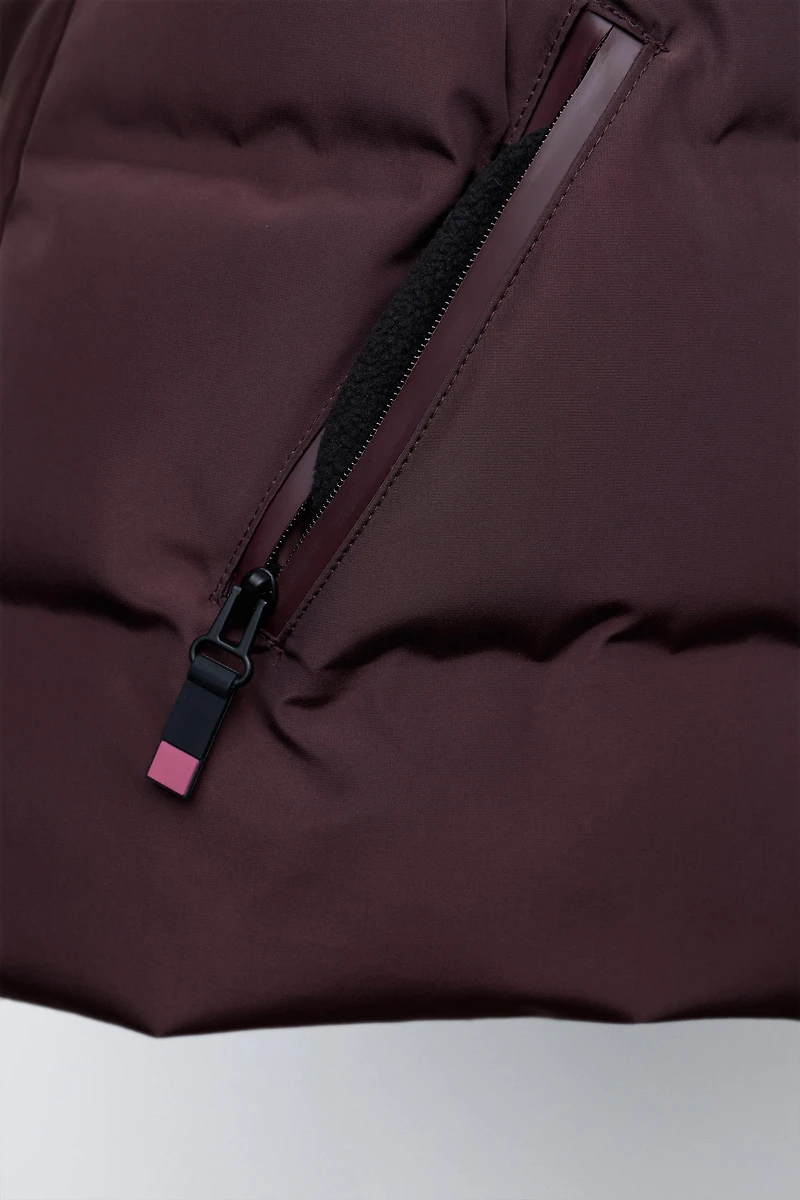 DOWN FEATHER PUFFER JACKET WITH BELT, WATER-RESISTANT AND WINDPROOF, RECCO® SYSTEM, SKI COLLECTION