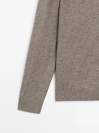 Wool blend knit cardigan with hood